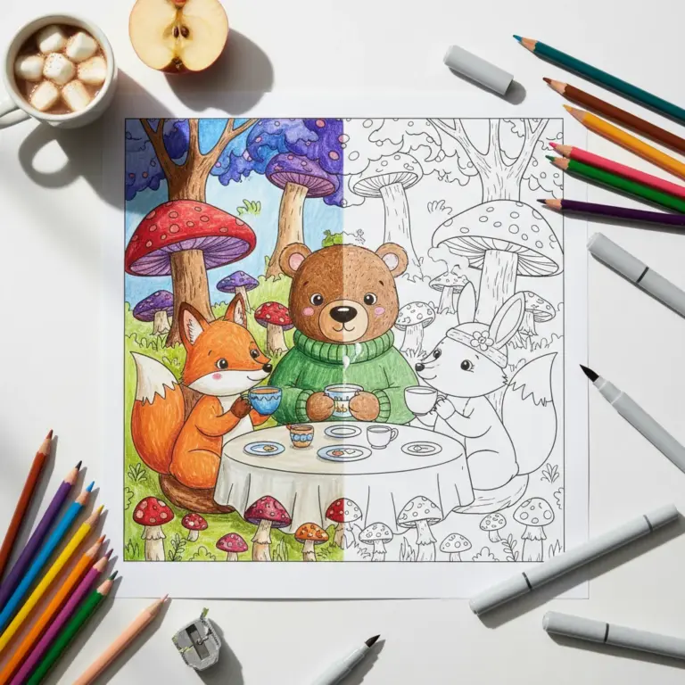 Cute Cozy Coloring Pages
