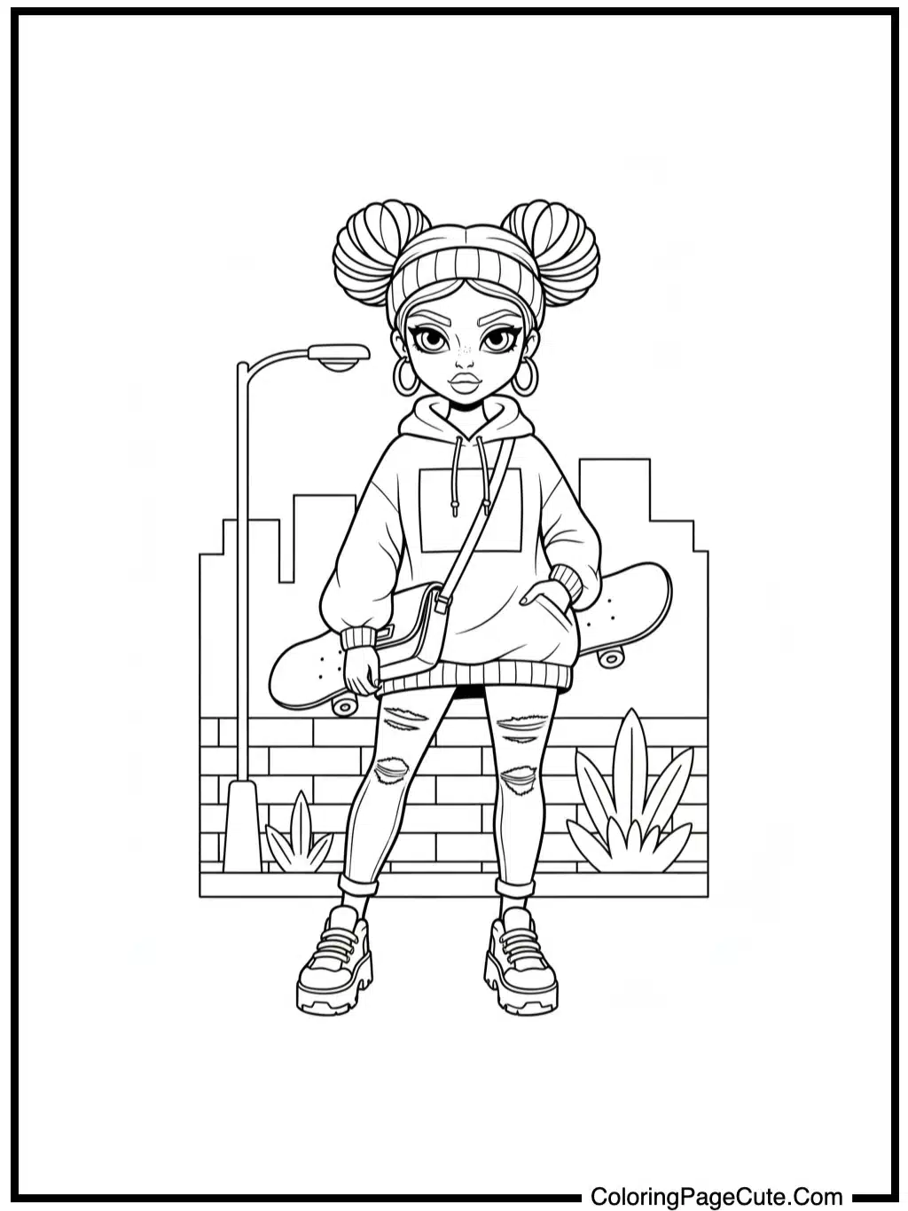 Space Buns Street Style Girl