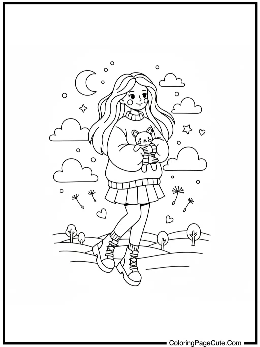 Soft Girl in Dreamy Skies