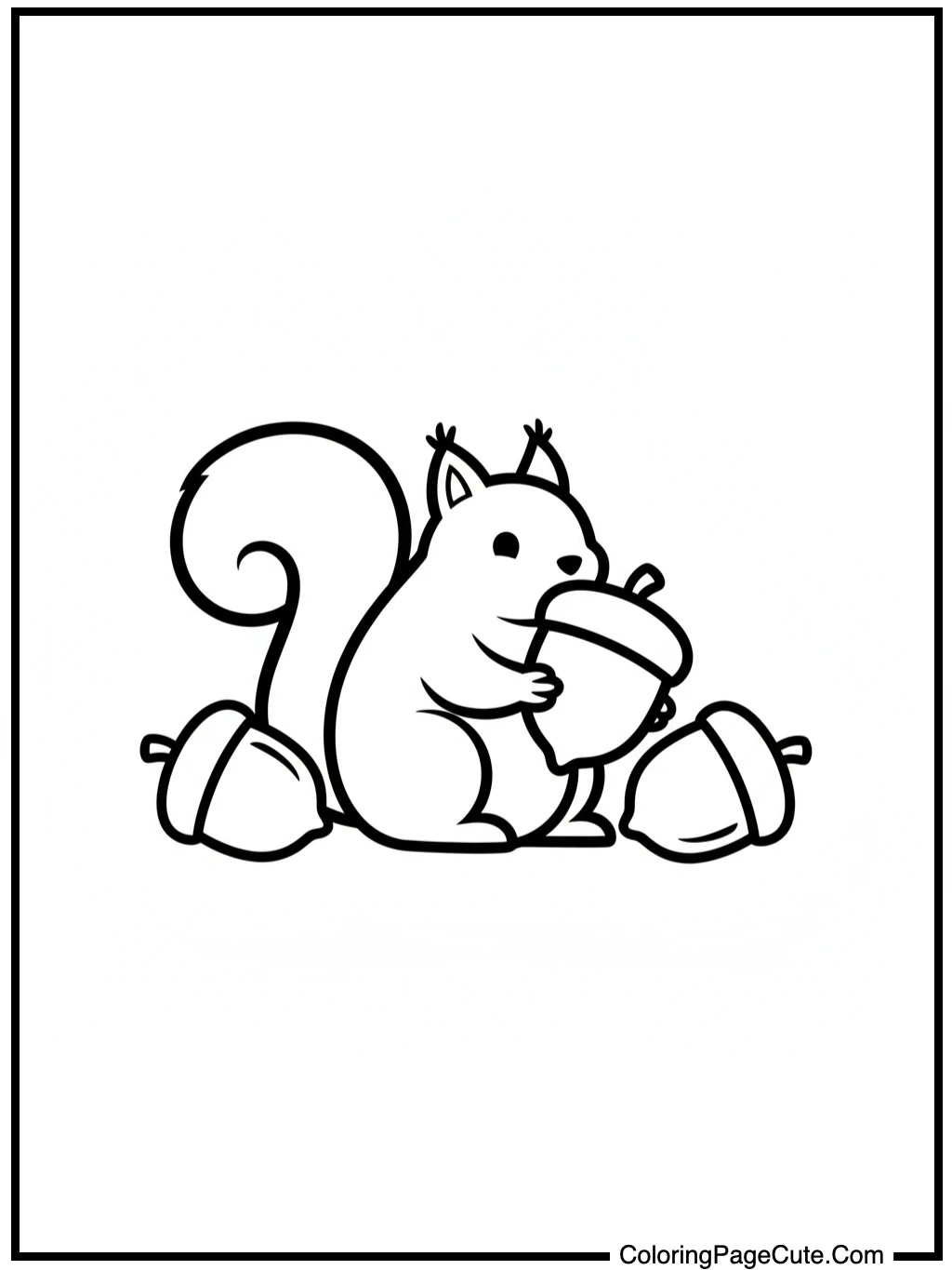 Squirrel Gathering Acorns