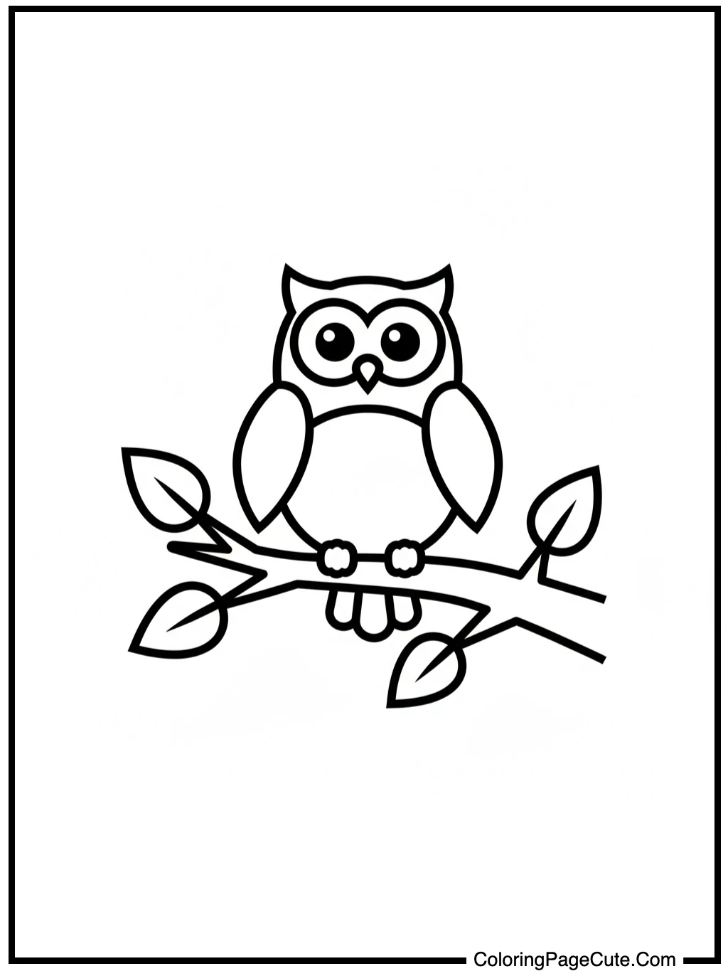 Owl on Autumn Tree Branch