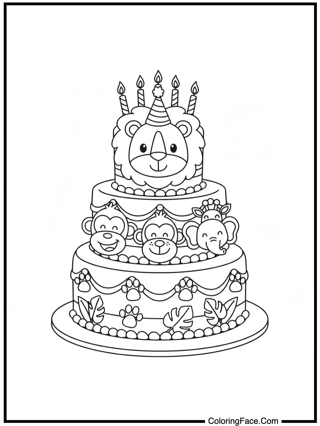 Animal-Themed Birthday Cake