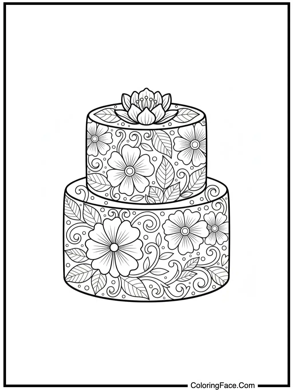 Elegant Floral Birthday Cake