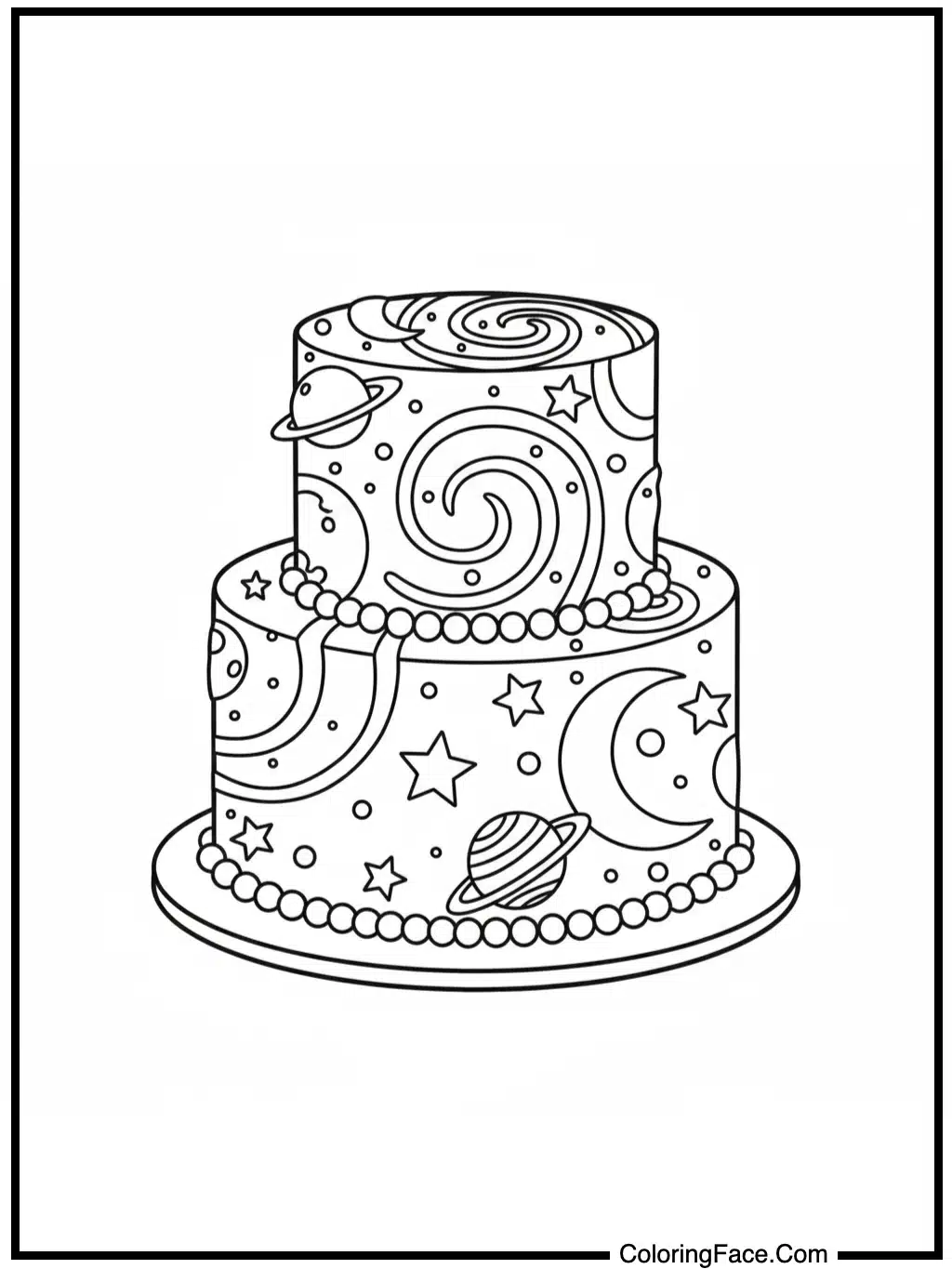 Galaxy Birthday Cake Design