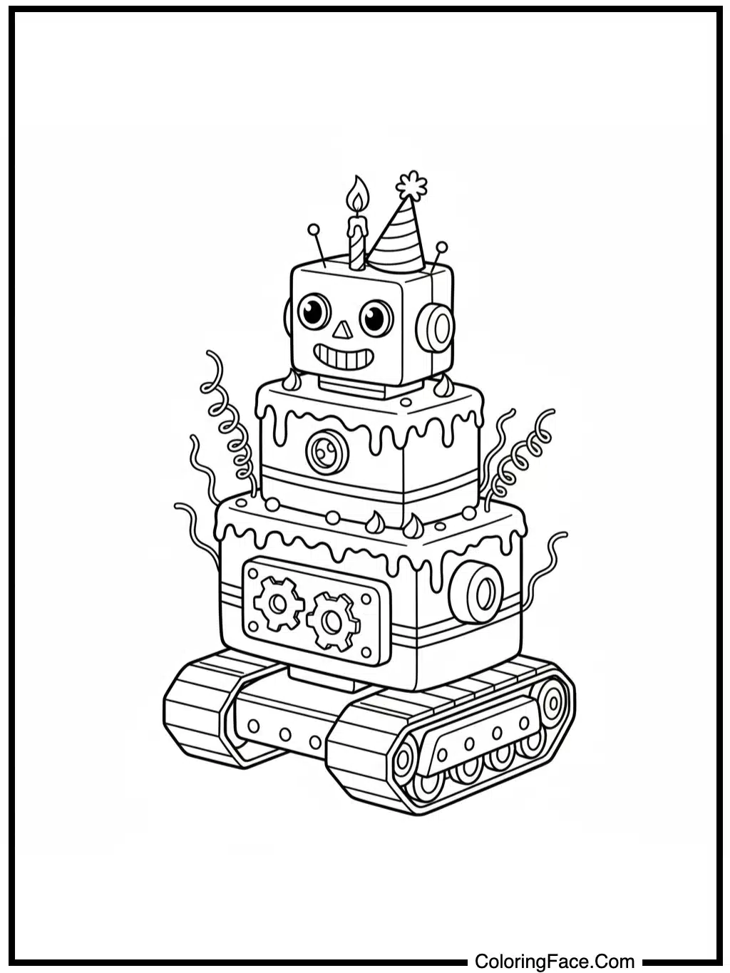 Robot-Themed Birthday Cake