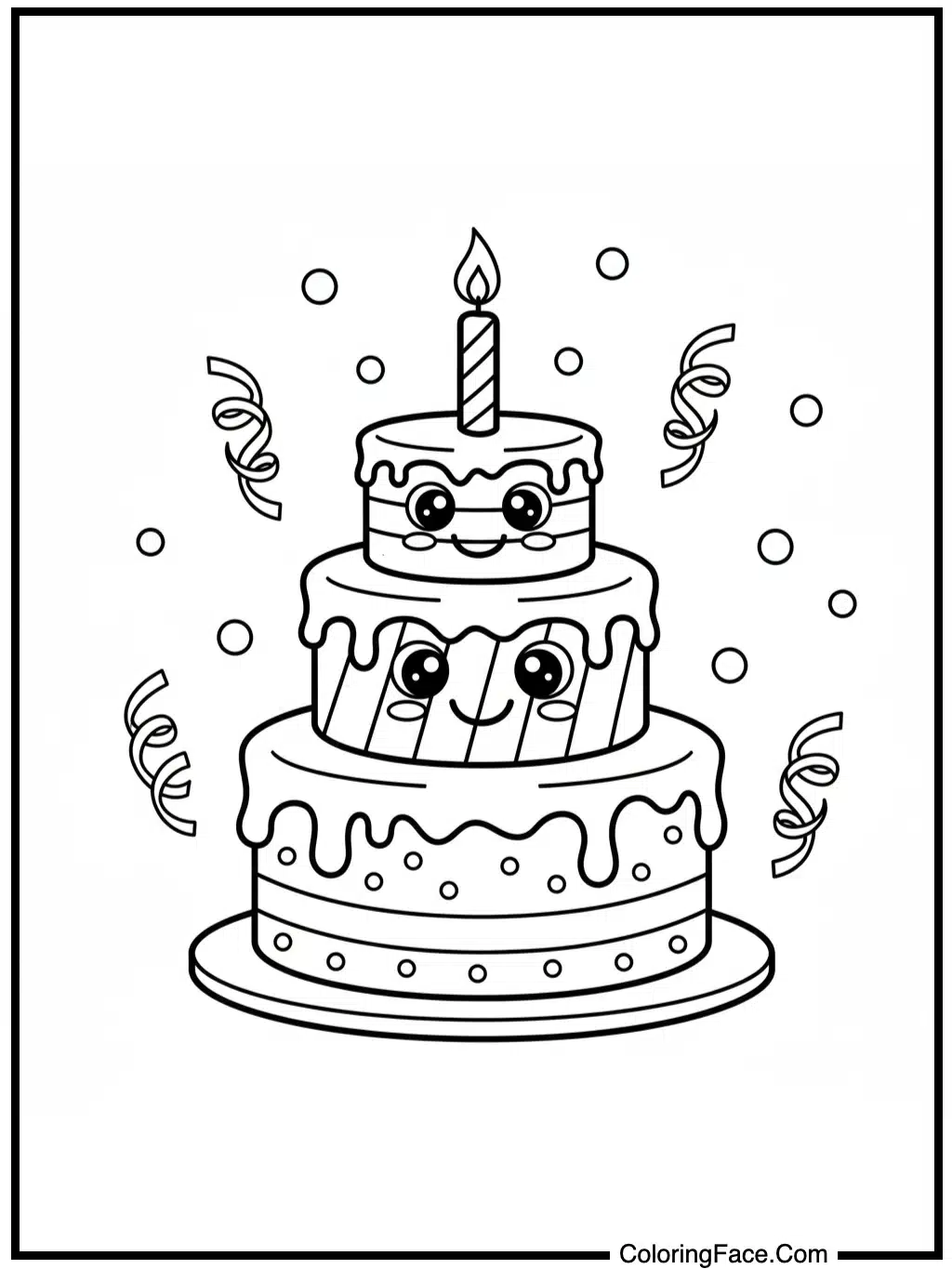 Smiling Cartoon Birthday Cake