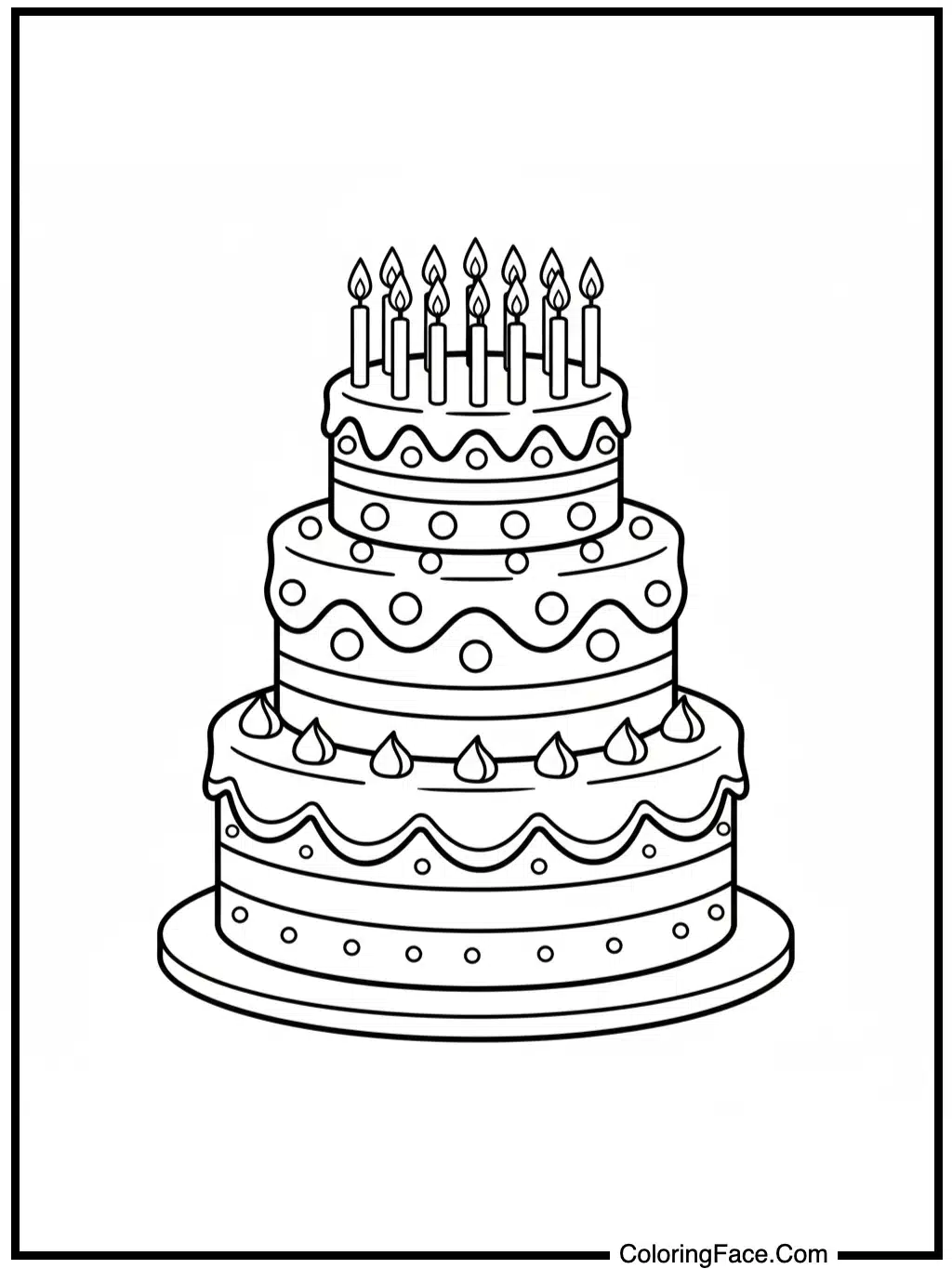 Classic Birthday Cake with Candles