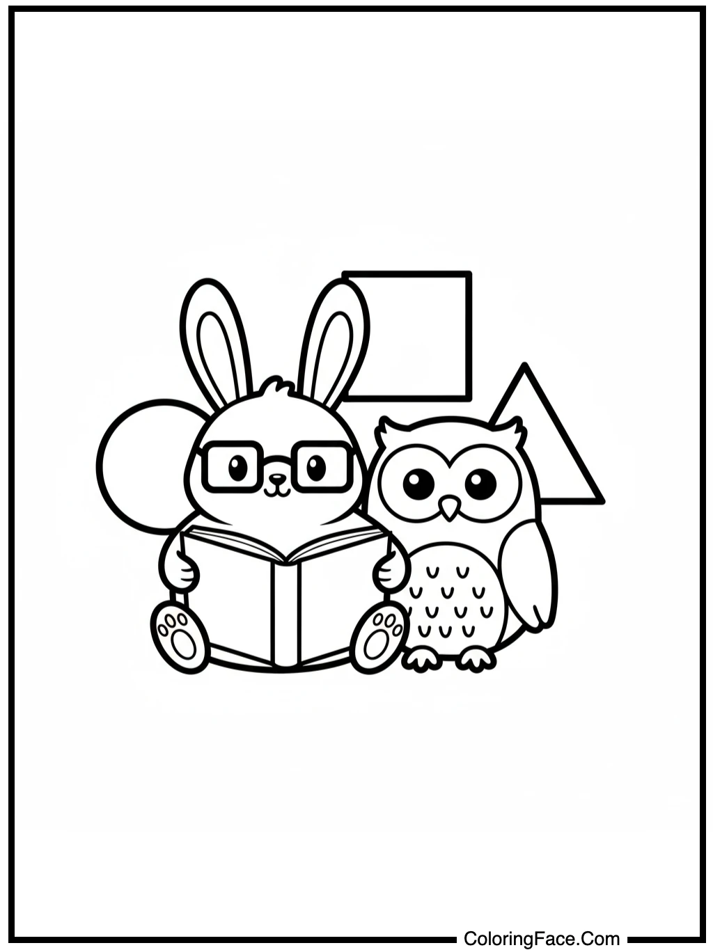 bunny owl reading book