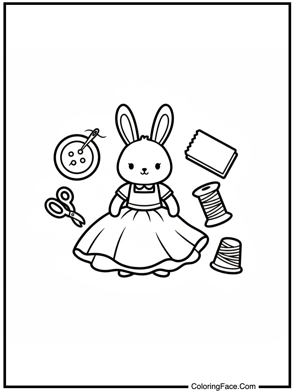 bunny dressmaker sewing
