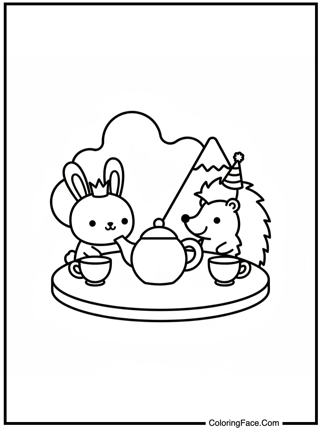 bunny hedgehog tea party