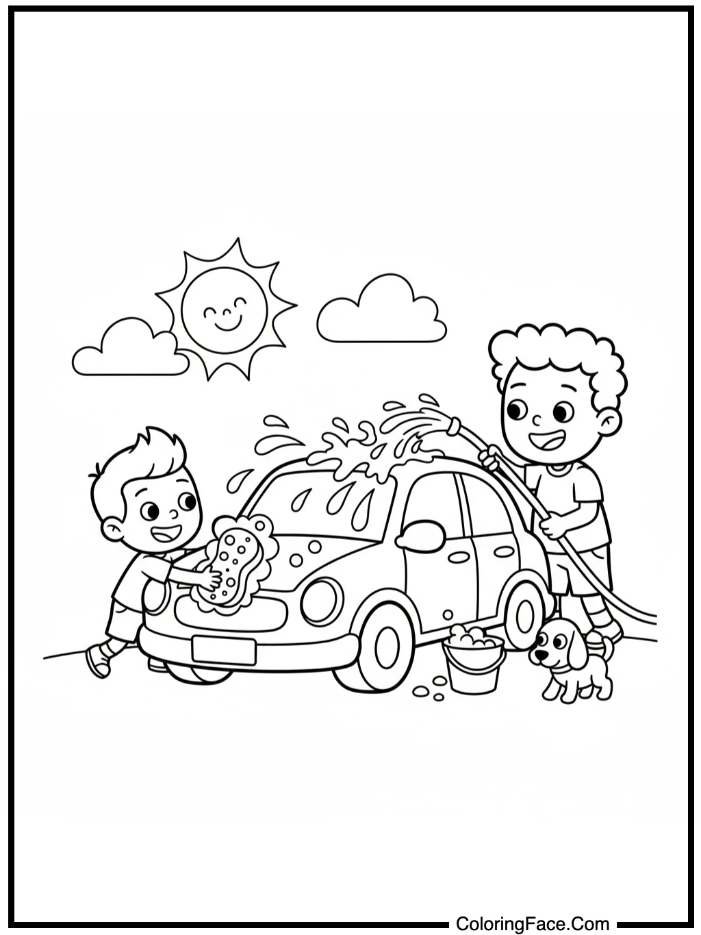 JJ Washing the Car with Dad