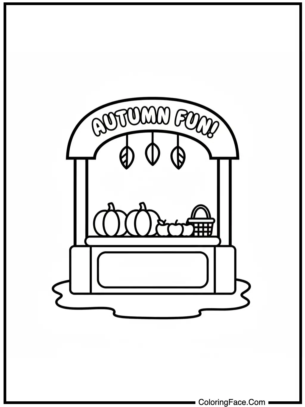 Simple Autumn Market Stall Coloring Page