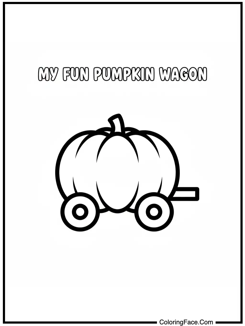 Simple Pumpkin Wagon Coloring Page