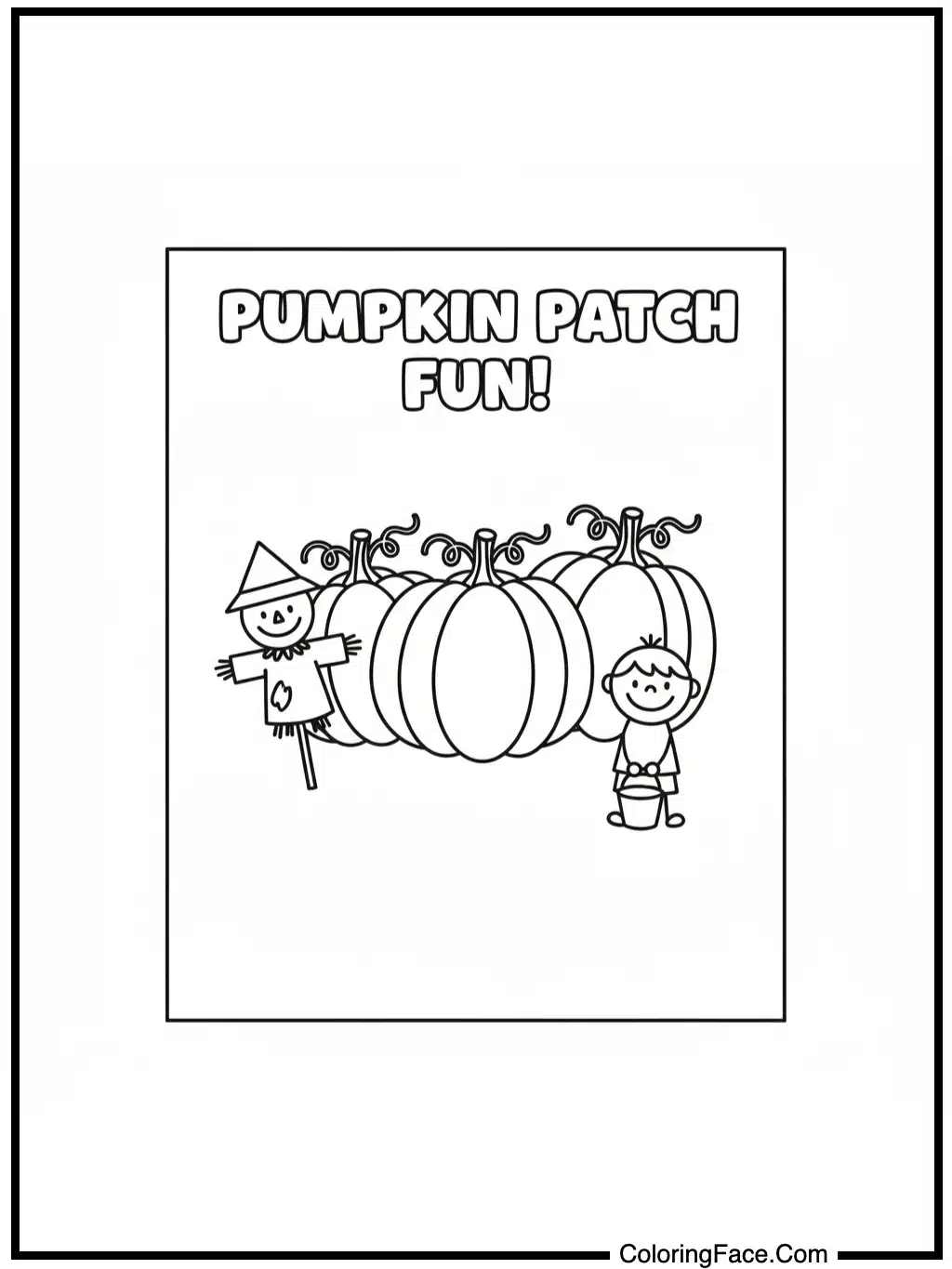 Simple Pumpkin Patch Fun Coloring Page