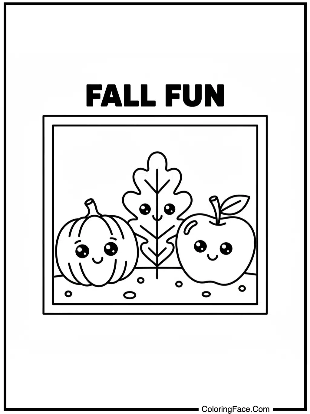 Simple Fall Window View Coloring Page