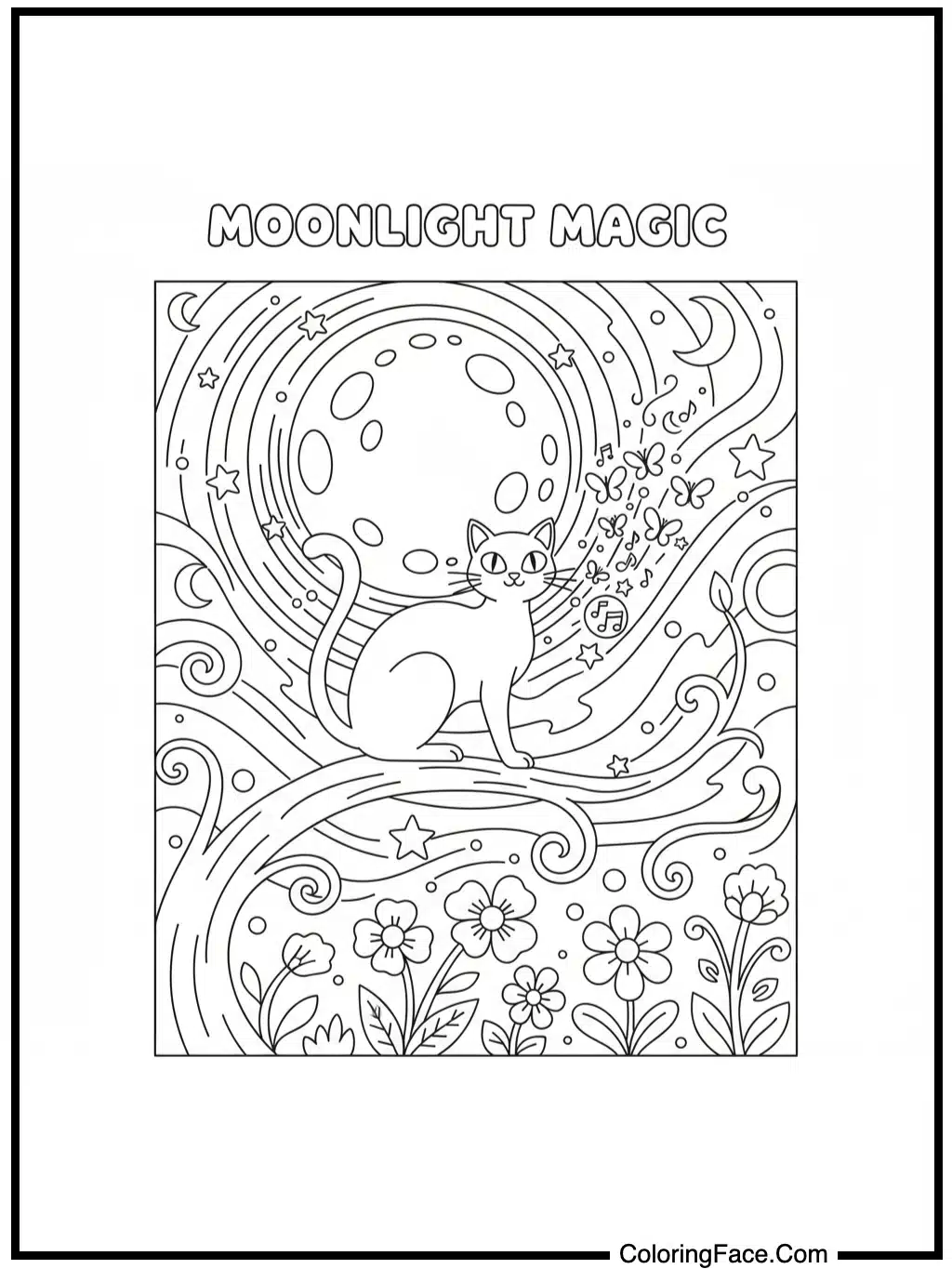 Moonlight Meow Magic (for a black cat)