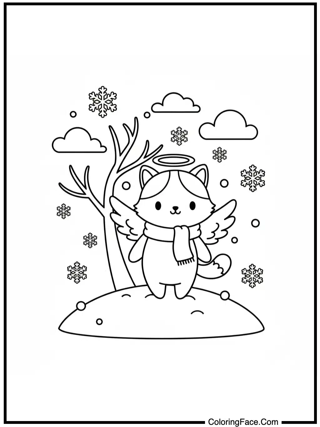 Angel Kitty Snowfall