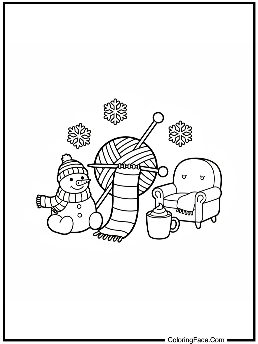 Winter Knitting Scene