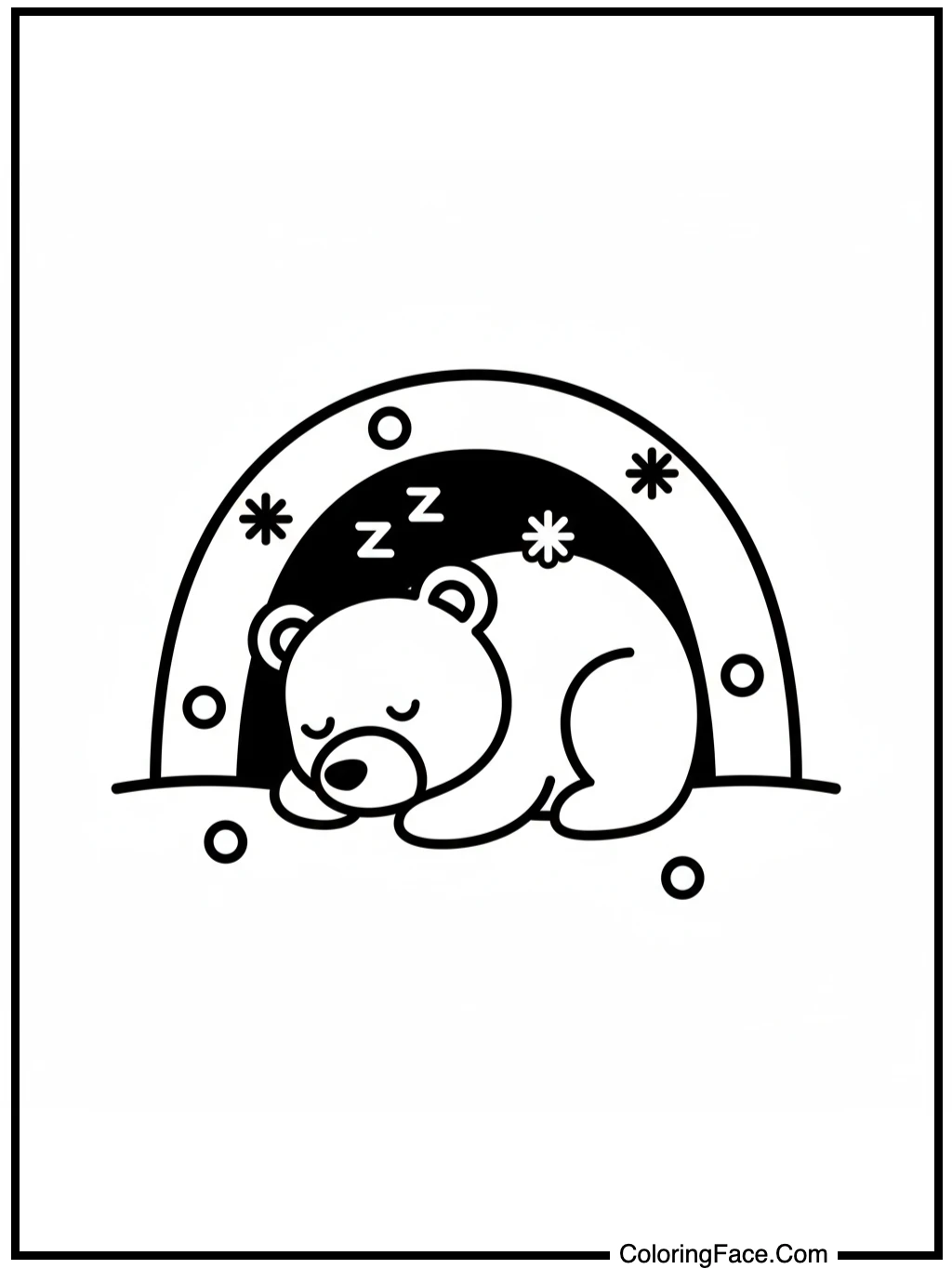 Sleeping Bear in Winter Den