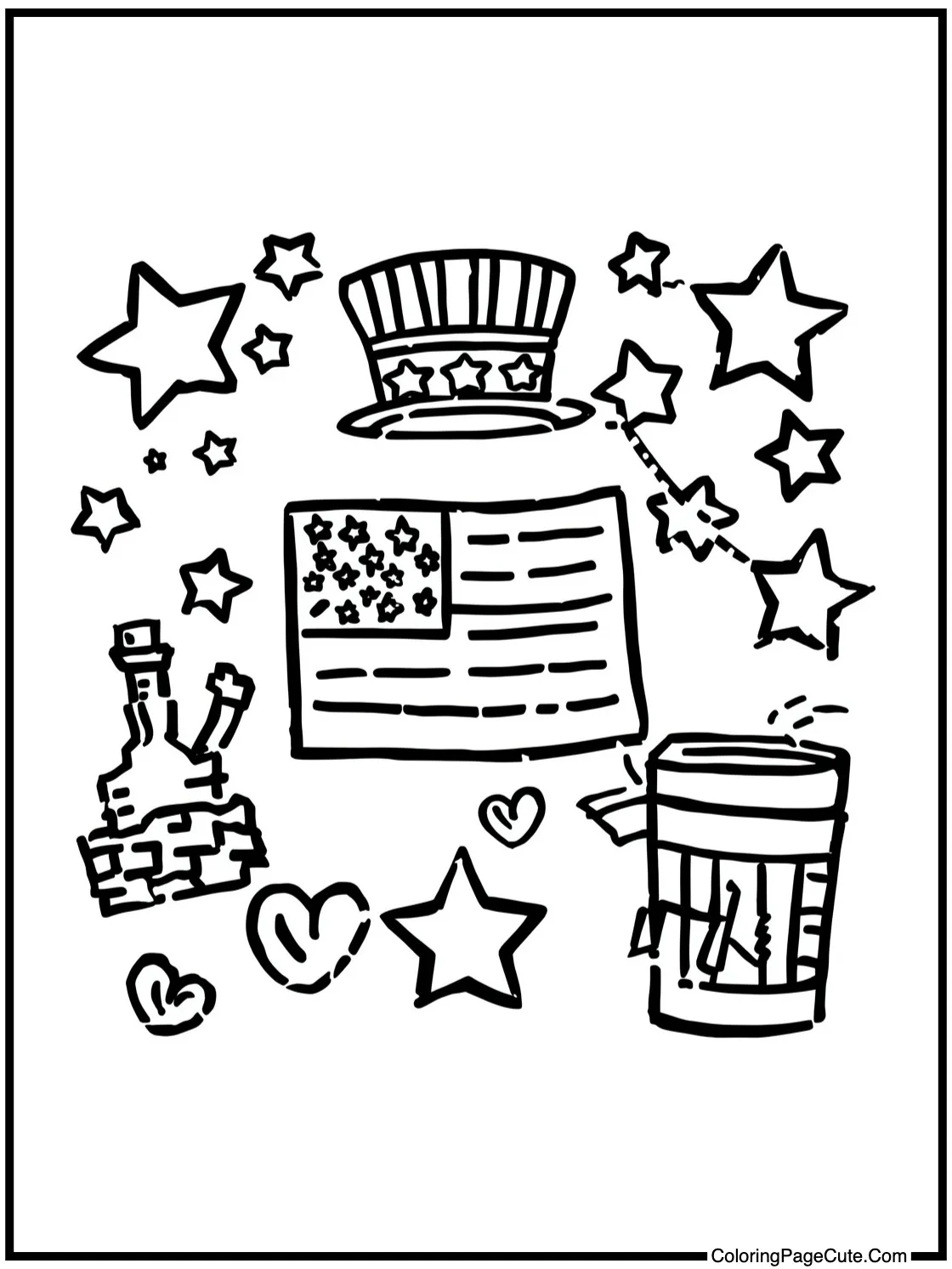 with patriotic symbols