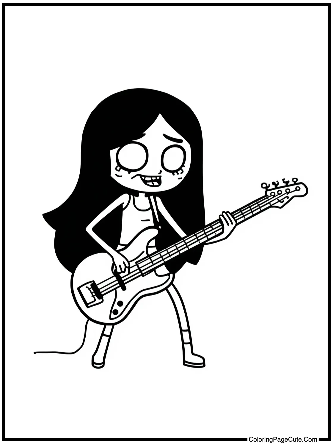 Marceline playing bass