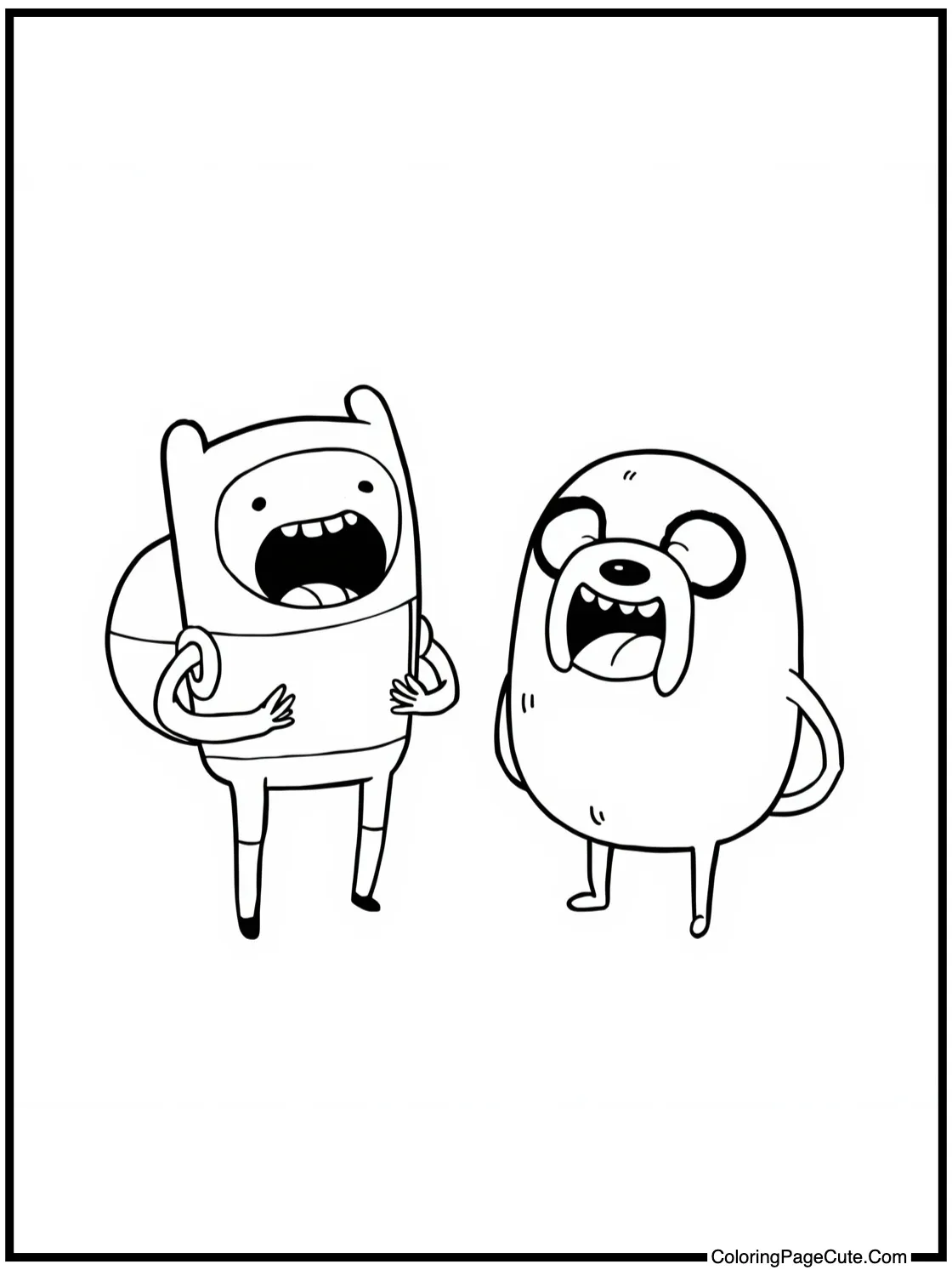 Finn and Jake laughing