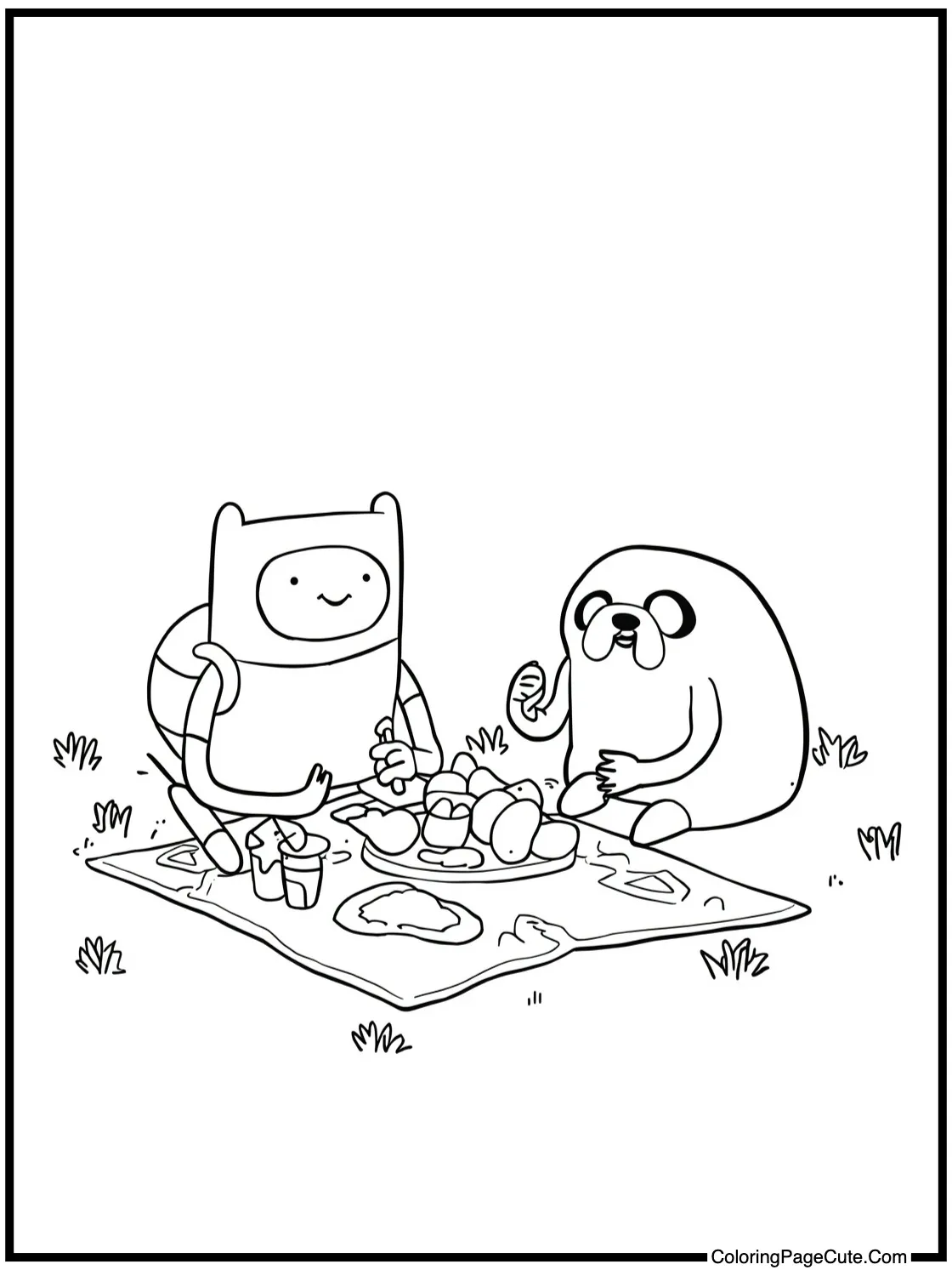 Finn and Jake picnicking