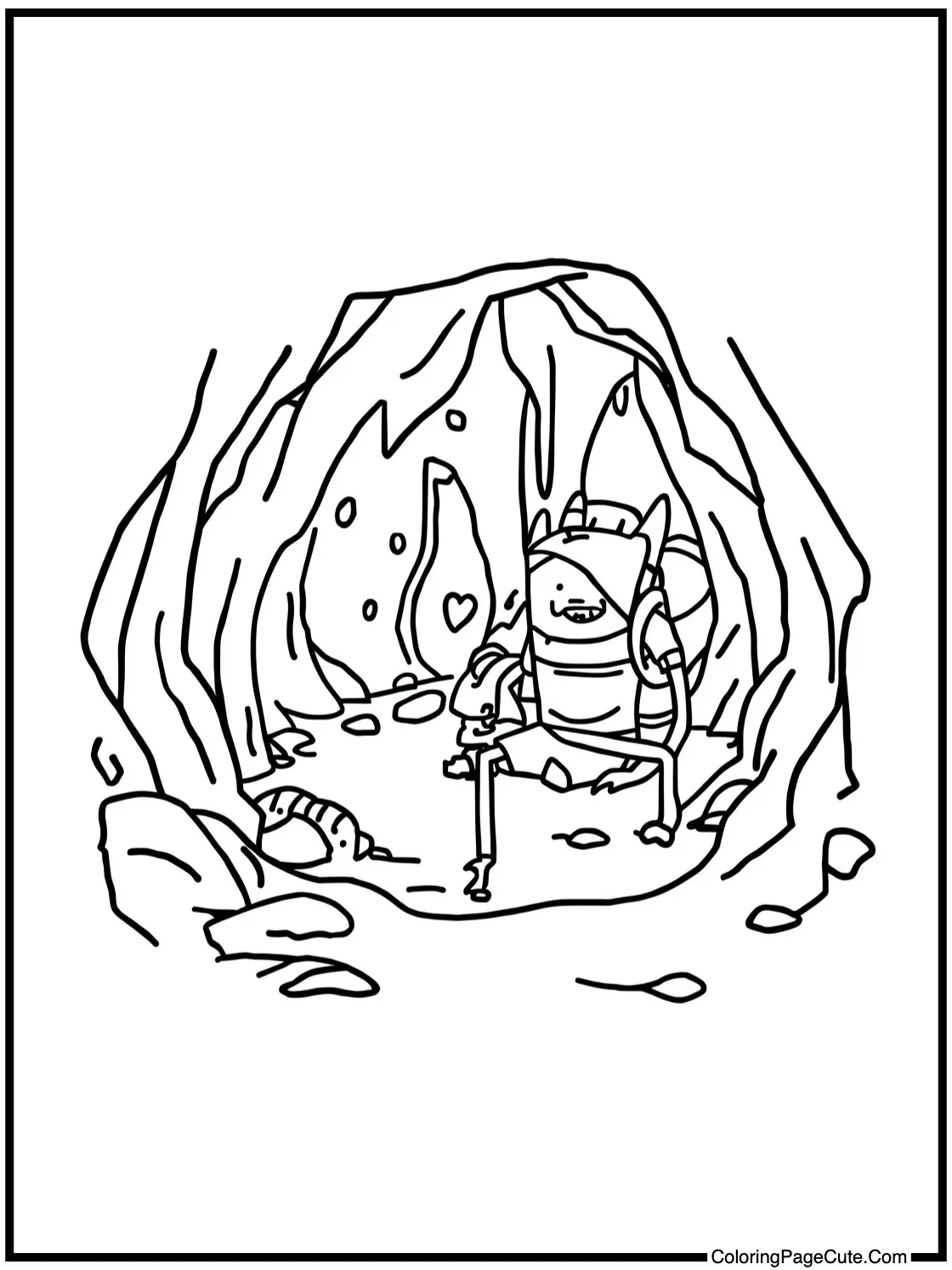 Finn exploring caves