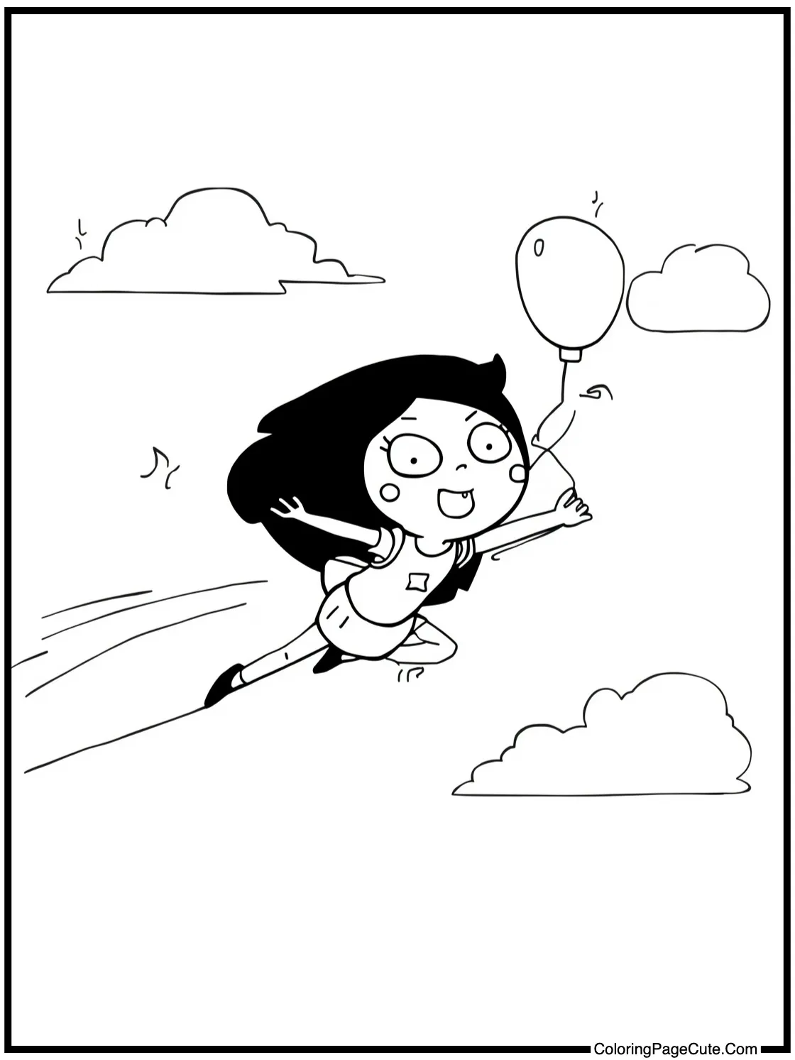 Marceline flying through sky