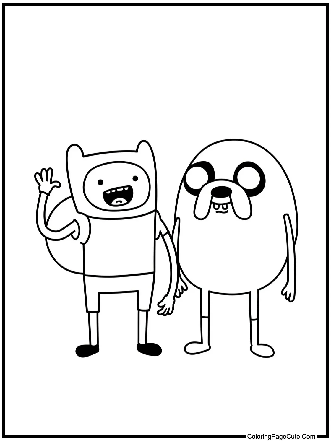 Finn and Jake waving