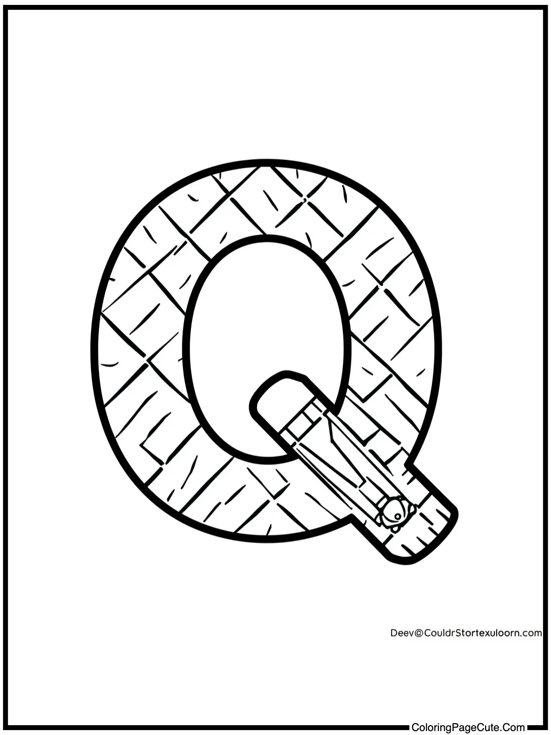 Letter Q with Quilt Pattern