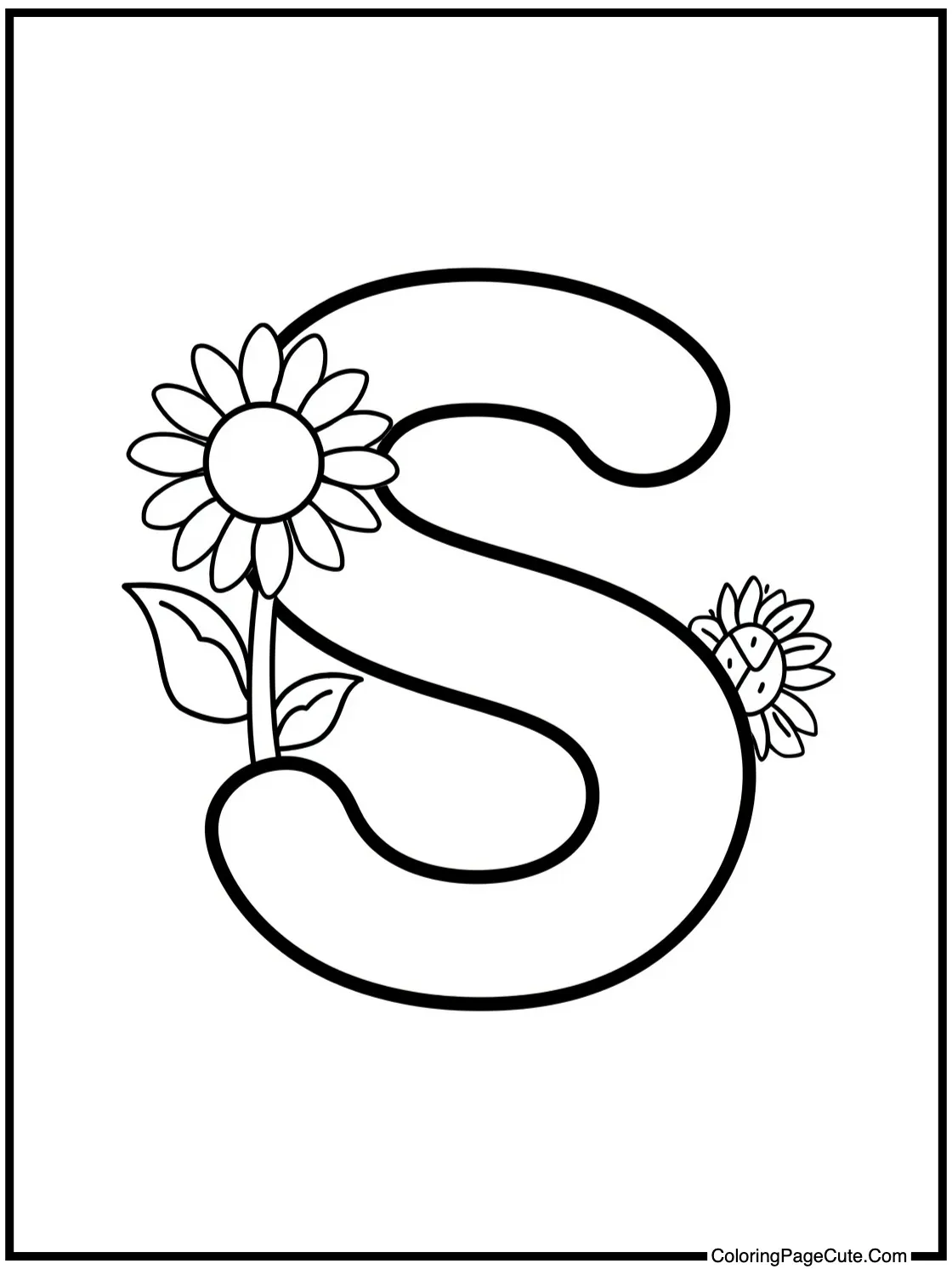Letter S with Sunflowers