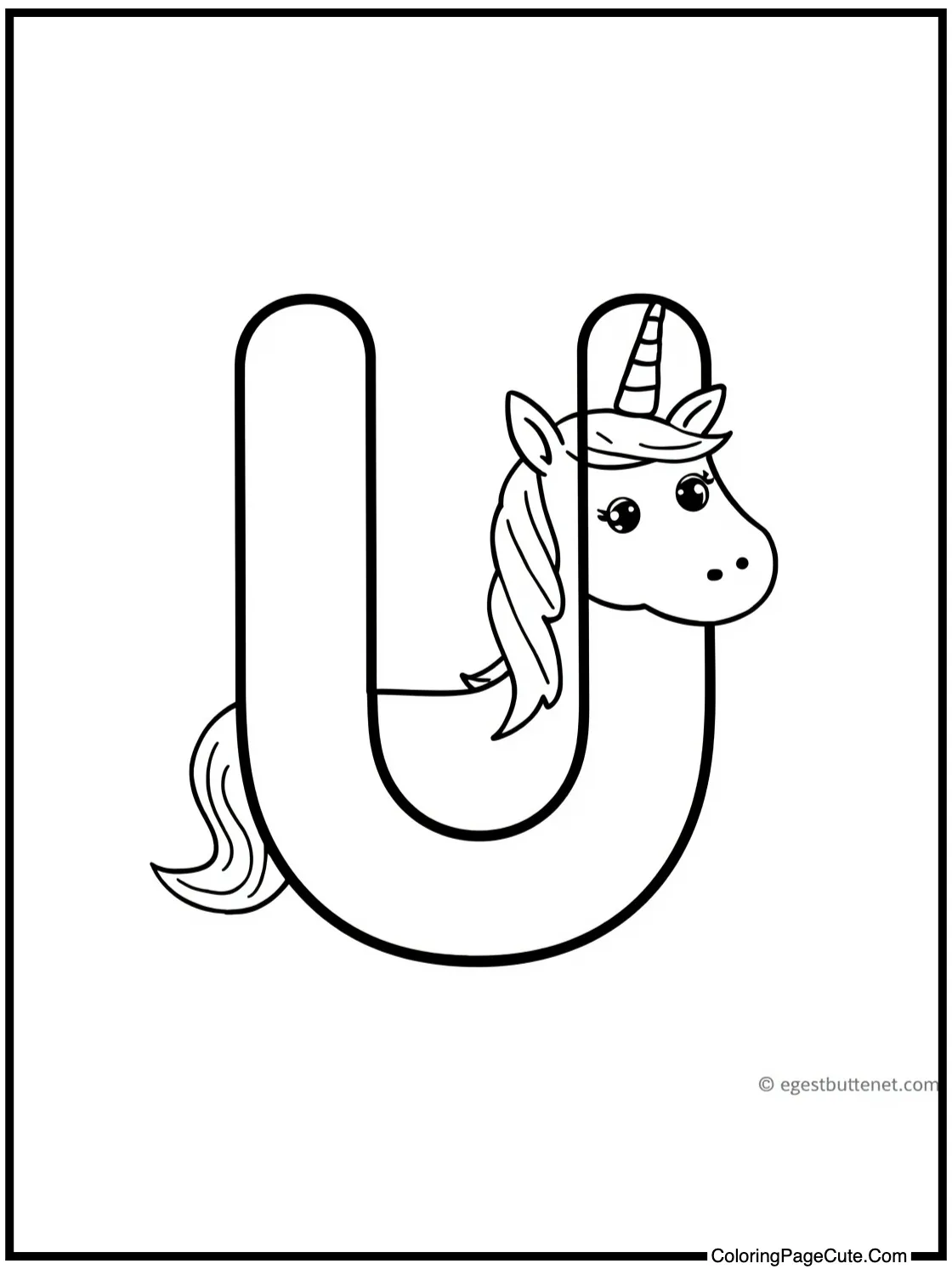 Letter U with Unicorn