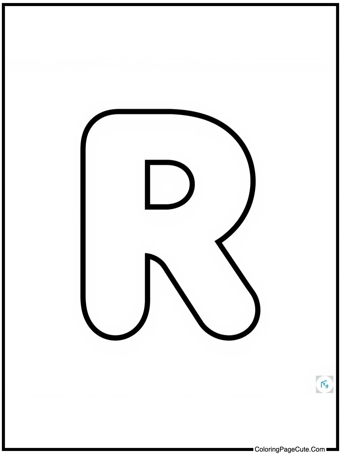 Letter R with Rainbow