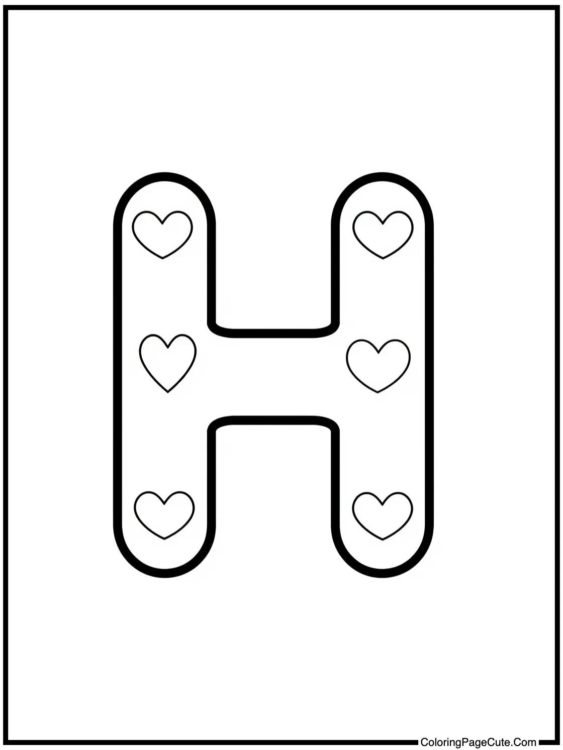 Letter H with Hearts
