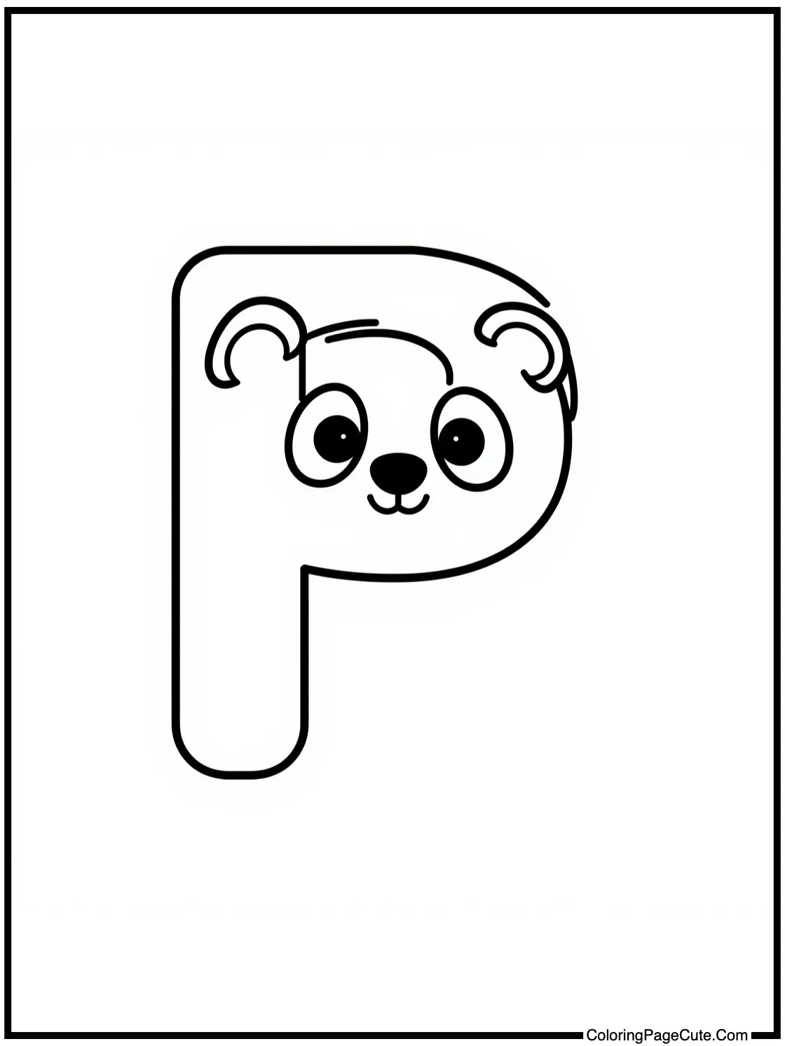 Letter P with Panda