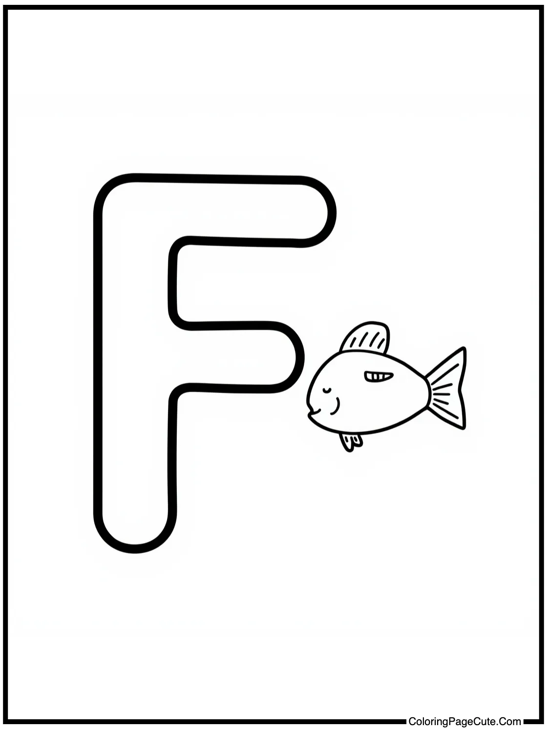Letter F with Flying Fish