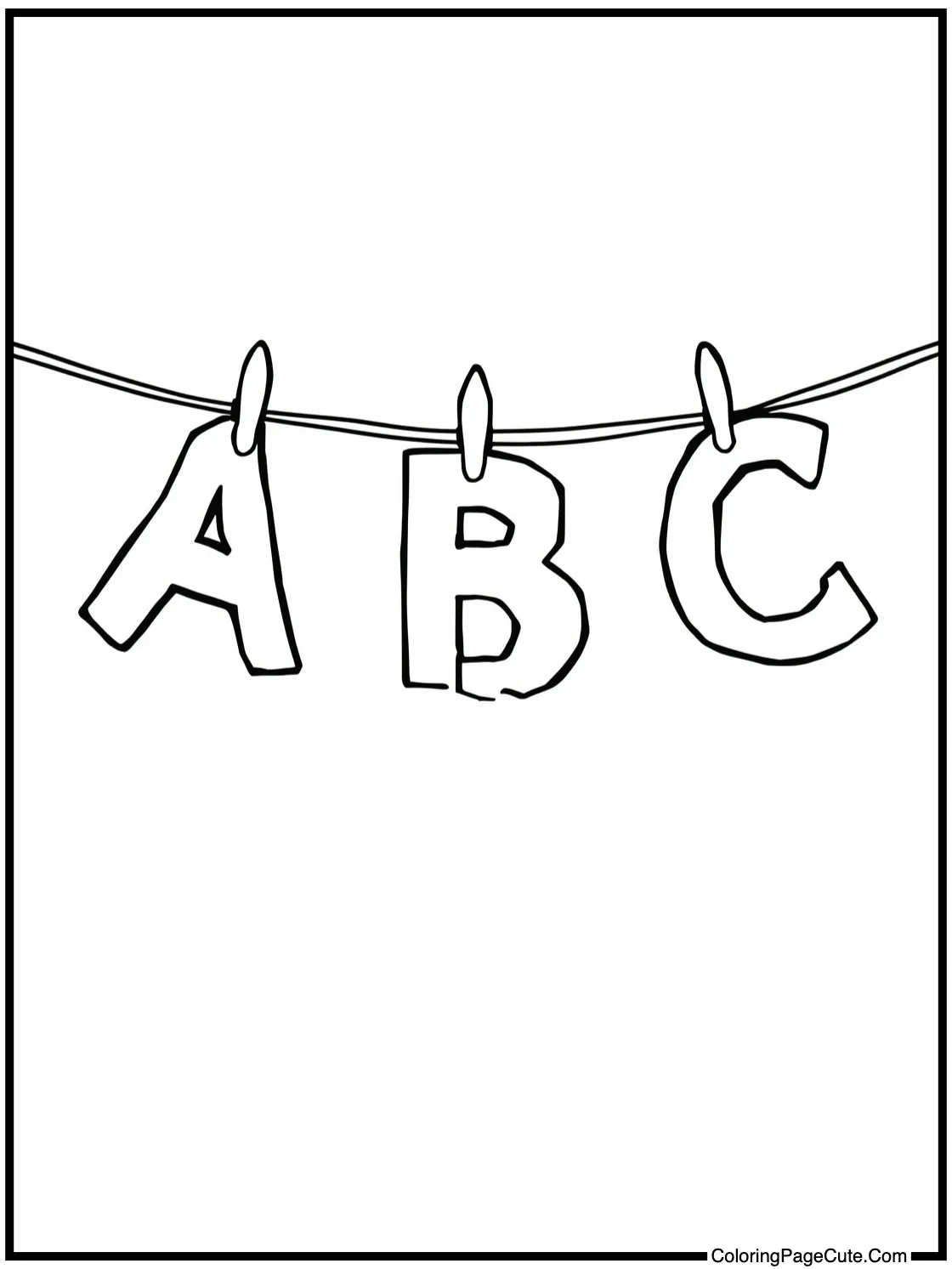 Letters Hanging on a Clothesline