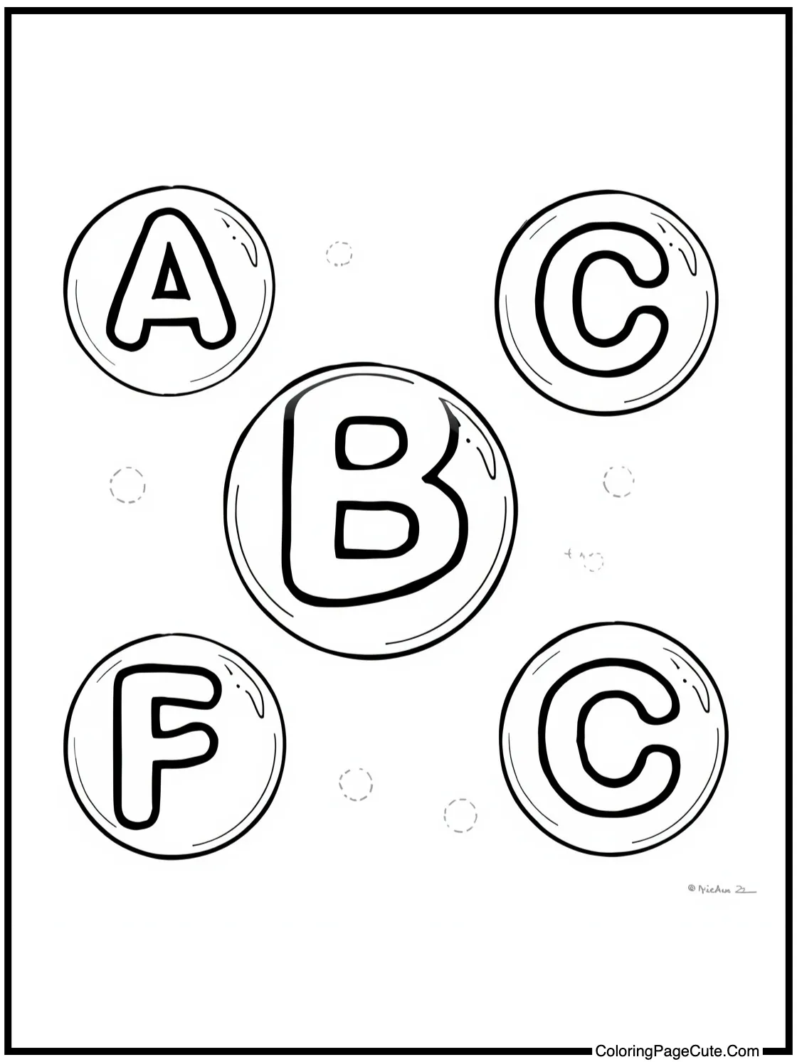 Letters Floating in Bubbles