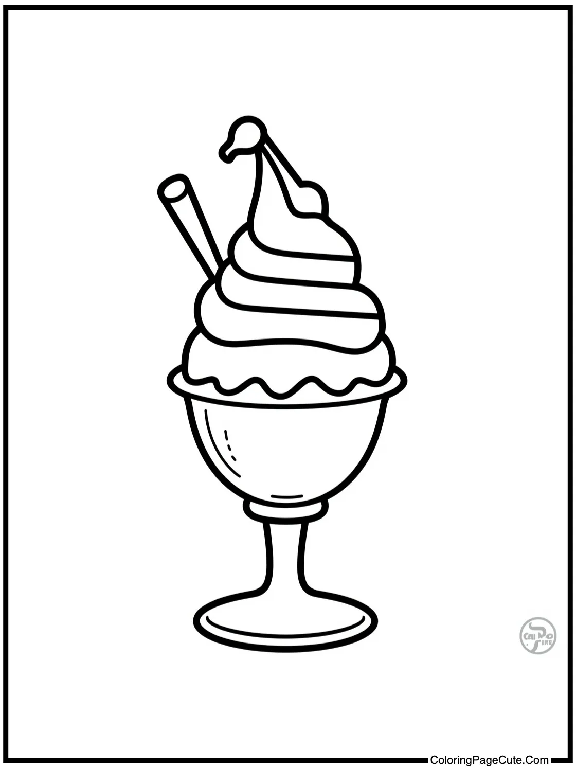 Letter I with Ice Cream Sundae