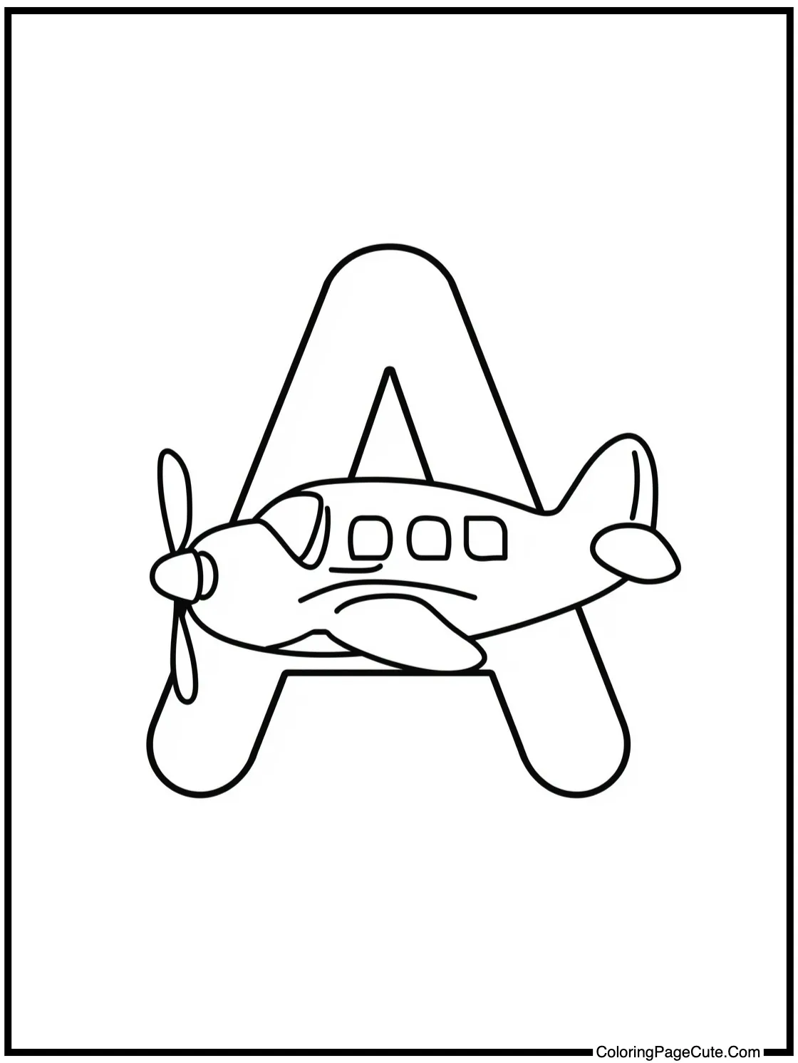 Letter A with Airplane