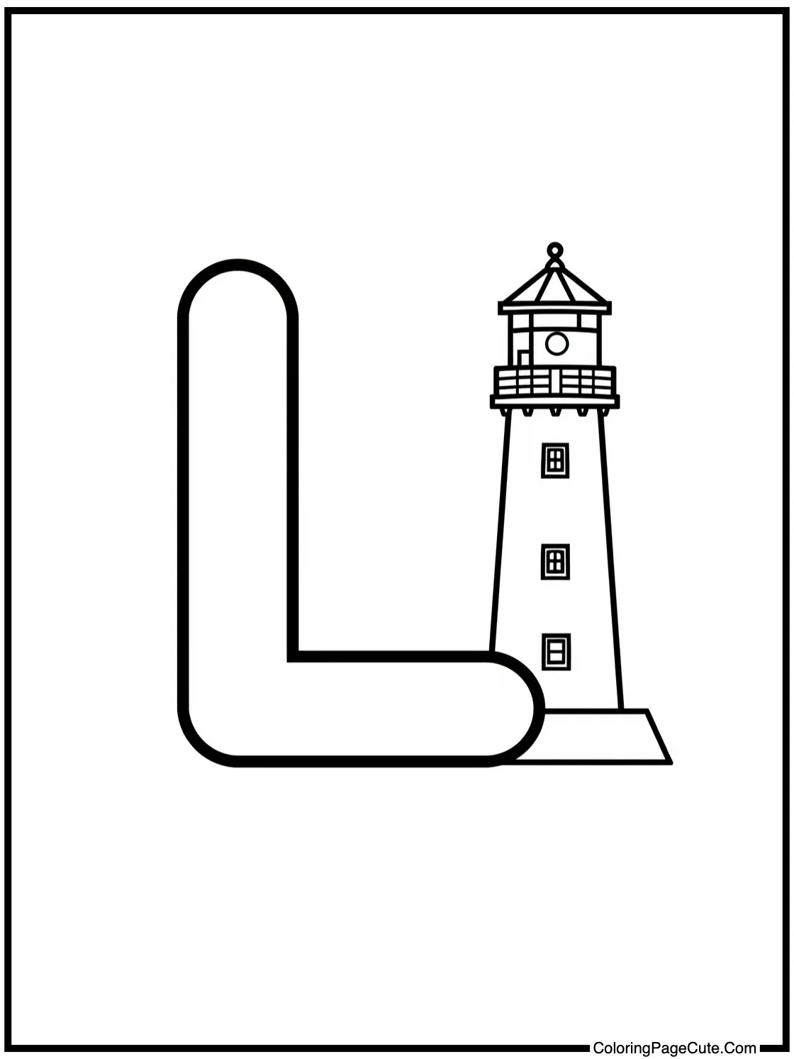 Letter L with Lighthouse