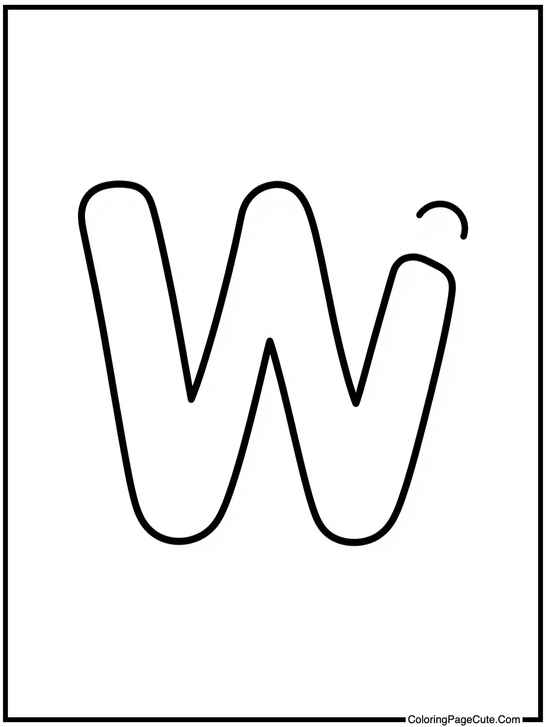Letter W (Worm Shape - Cute)