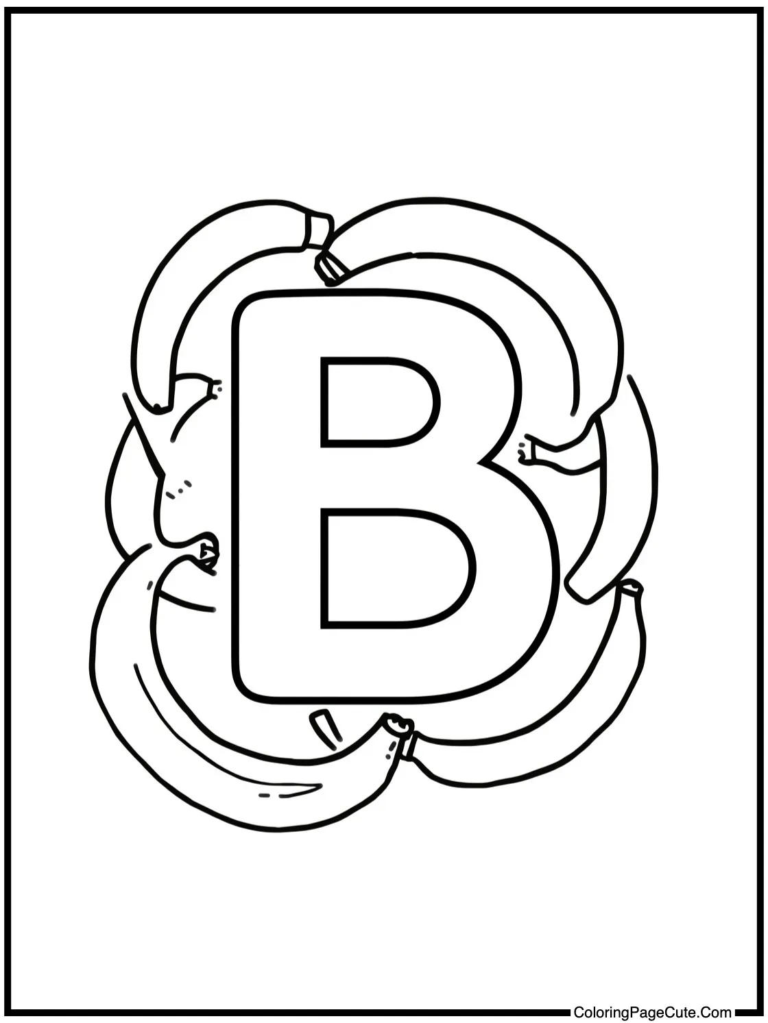 Letter B surrounded by Bananas