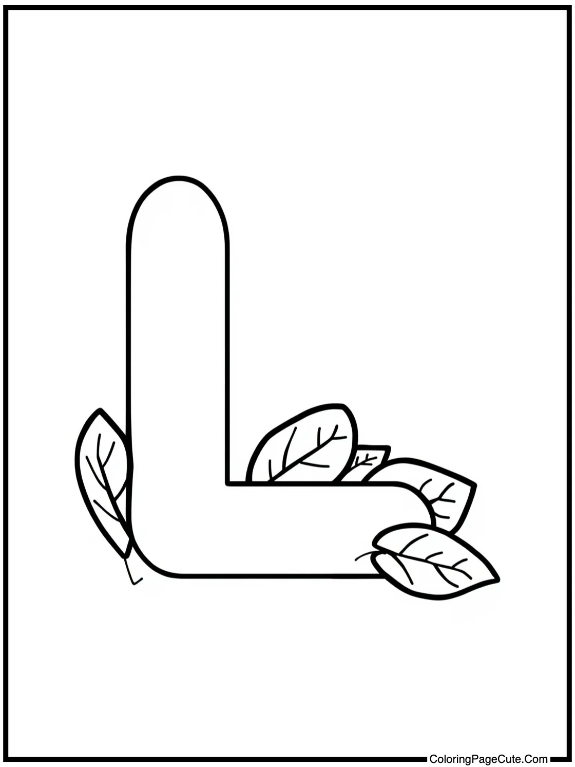 Letter L with Leaves