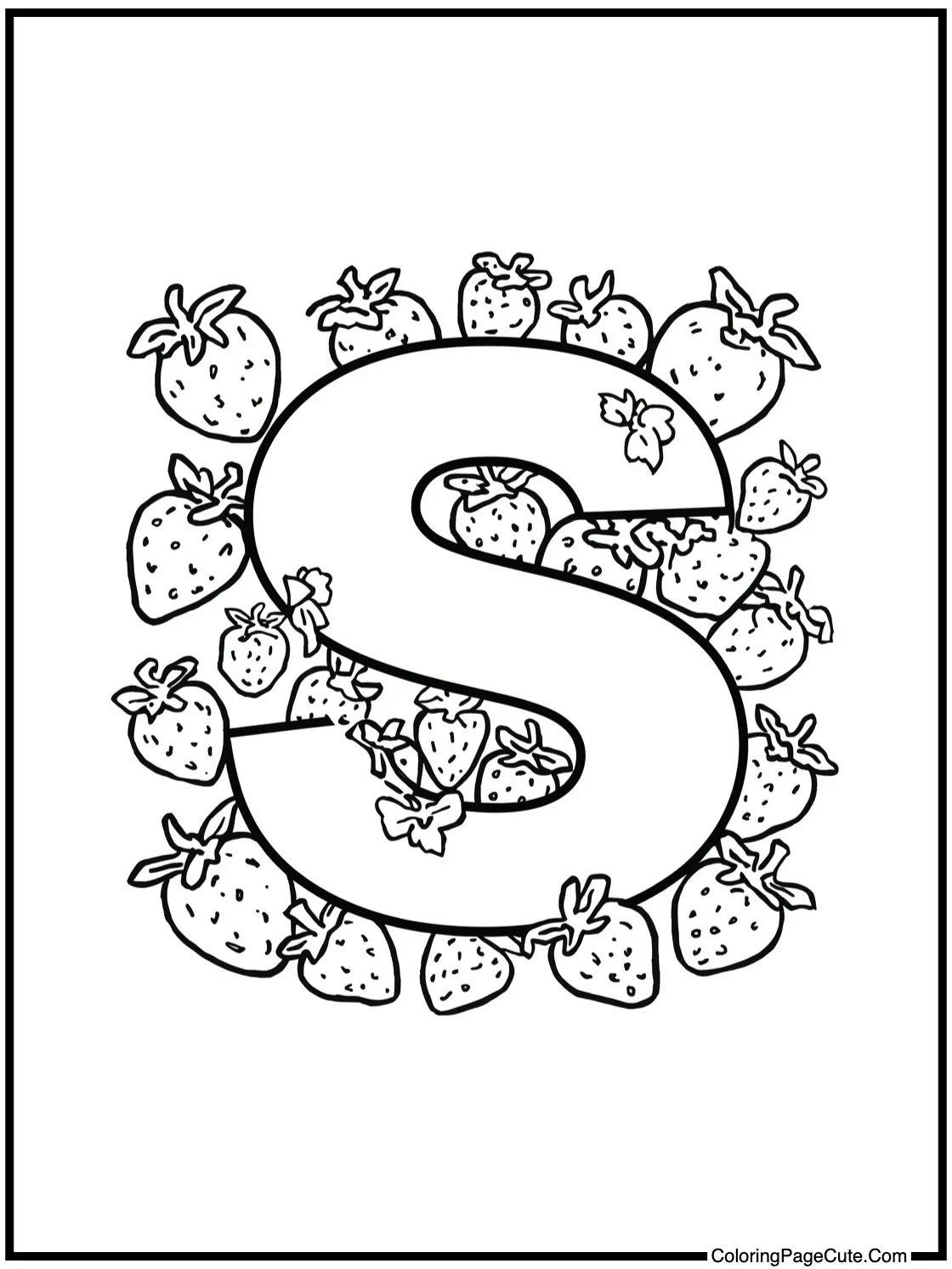 Letter S surrounded by Strawberries