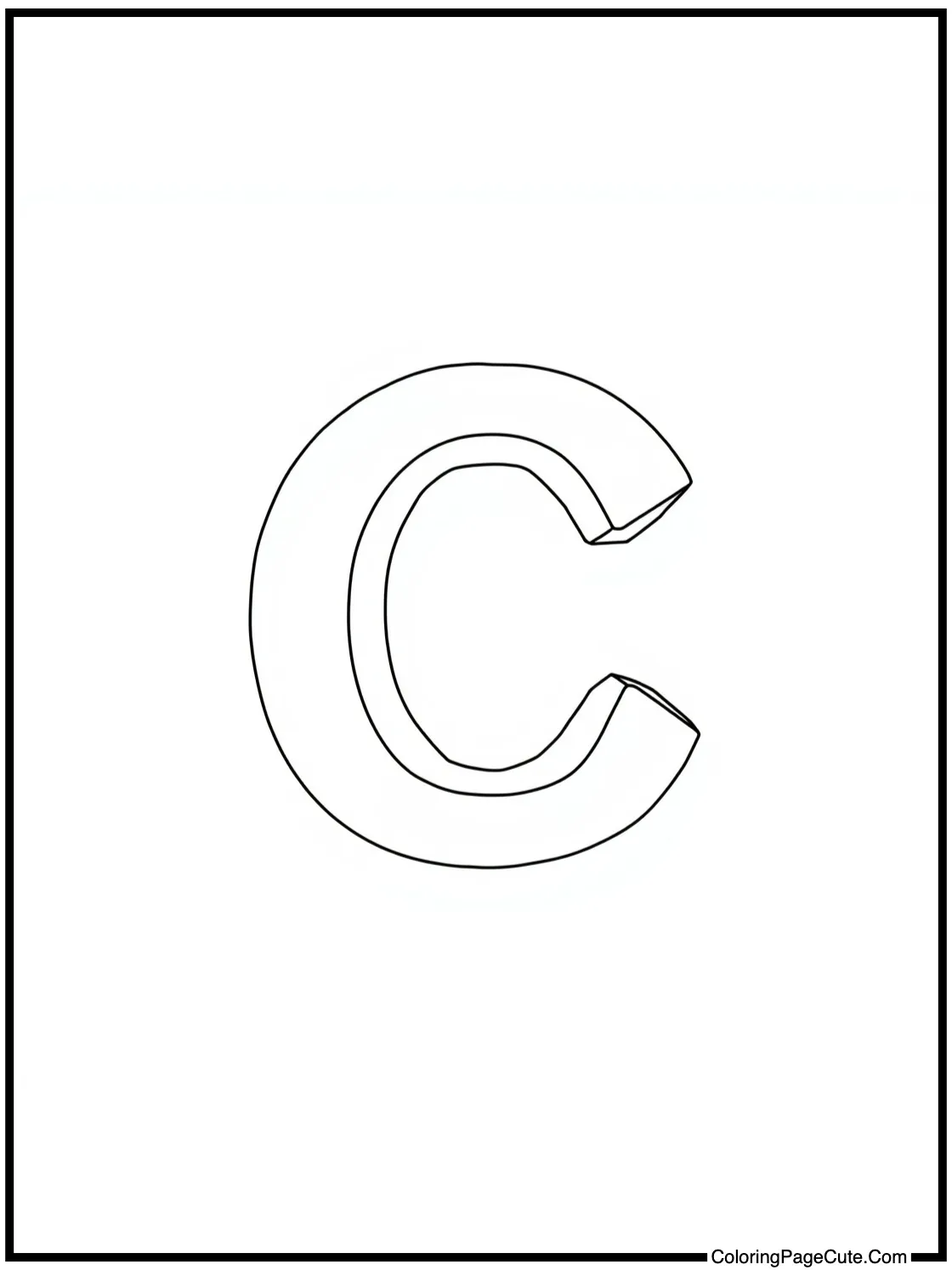 3D Block Letter C