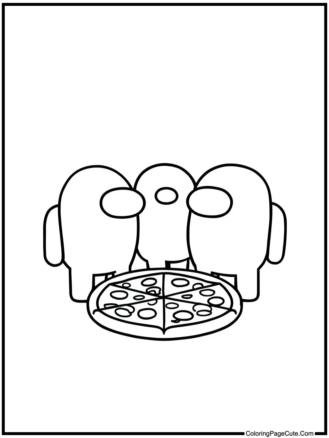 sharing a delicious pizza