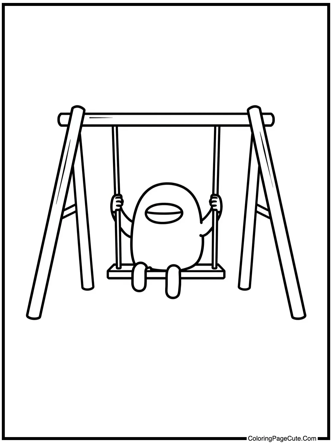 on a playground swing