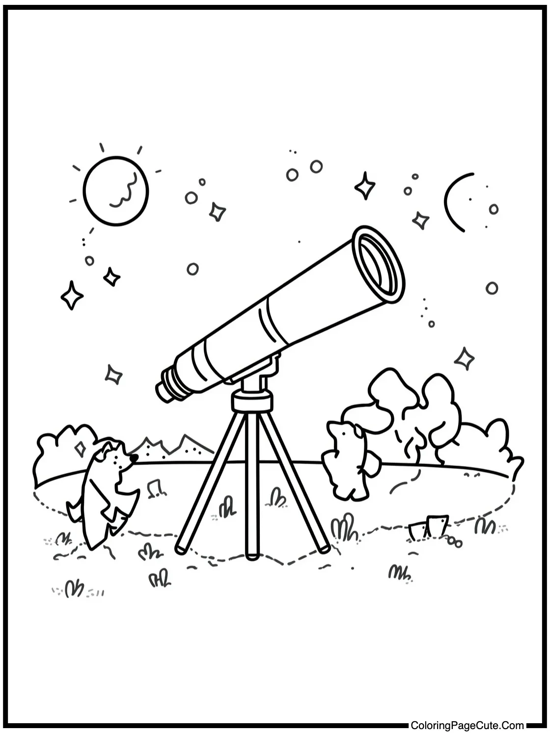 with a big telescope